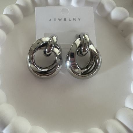 İçiçe küpe -silver