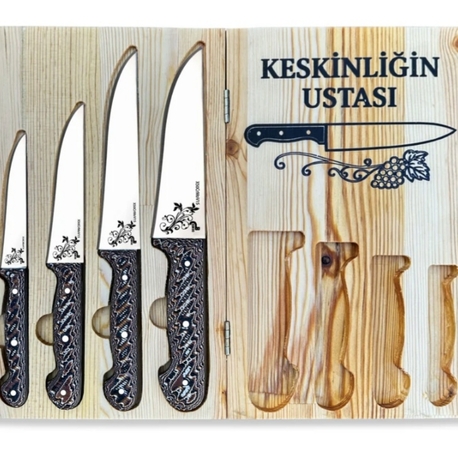 BORDO 4'lü mutfak seti ve Kesme tahtası