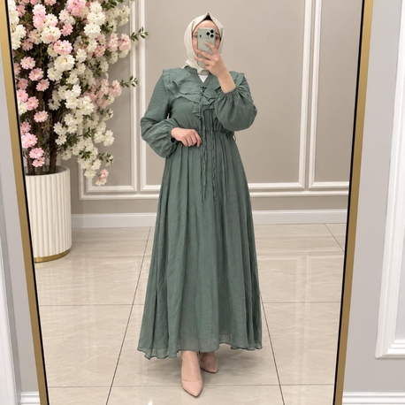 Ürün Kodu: 0007 Lavin fırfır yaka  elbise