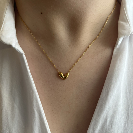 Minimal Kalp Kolye | Çelik