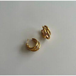 Çoklu Görünümlü Hoops Gold Küpe | Çelik