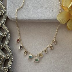 Tasarım Taşlı Choker Kolye