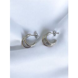 Çoklu Görünümlü Hoops Silver Küpe | Çelik