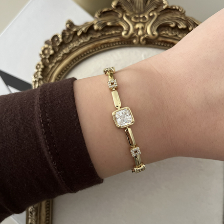 Kare Taşlı Gold Bileklik | Xuping