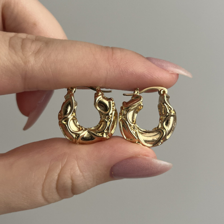 Vintage İşlemeli Hoops Küpe | Xuping