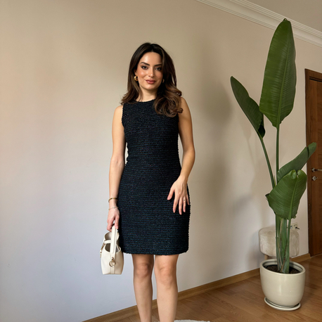 Sıfır Kol Mini Tüvit Elbise - (241611)