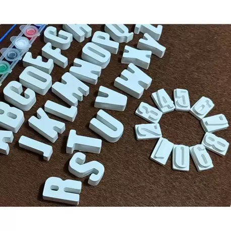 36 Adet (3D) Harf ve Sayılar Taş Boyama Figür Çocuk Gelişimi Boyama Etkinlik