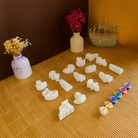 15 Adet (3D) Sevimli Farklı Figürlü Taş Boyama Seti Çocuk Gelişimi Etkinlik