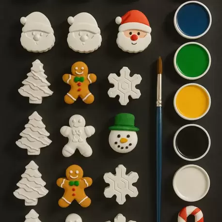 28 Adet (3D) Noel, Yılbaşı, Kış, Christmas Taş Boyama Figür Çocuk Gelişimi