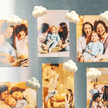 10'lu Mini Beyaz Bulut Buzdolabı Magneti , Mıknatıslı Fotoğraf Tutucu Magnet