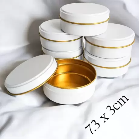 10 Adet Düz Renkli Mum, Sabun ve Hediyelik Metal Kutu 7,3x3,1 cm