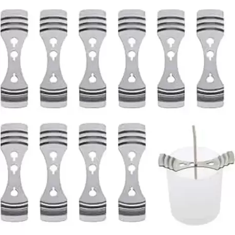 10 Adet Metal Mum Fitil Tutucu ve Dengeleyici, Mum Fitil Tutacağı-Candle Wick Holder