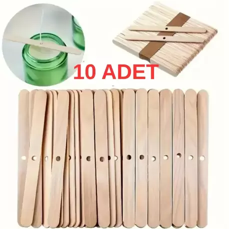 10 Adet Ahşap Mum Fitil Tutucu ve Dengeleyici, Mum Fitil Tutacağı-Candle Wick Holder