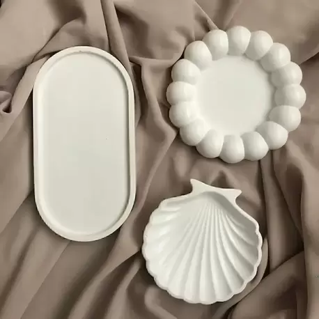 Dekoratif Tabak 3’lü Oval & Baloncuk Set
