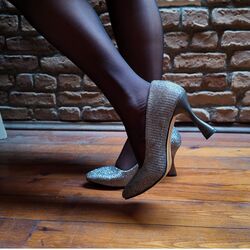 gümüş detaylı stiletto model topuklu ayakkabı