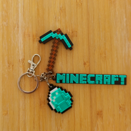 MINECRAFT Elmas Kazma (Diamond Pickaxe) Anahtarlık
