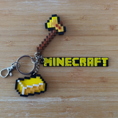 MINECRAFT Altın Balta (Golden Axe) Anahtarlık