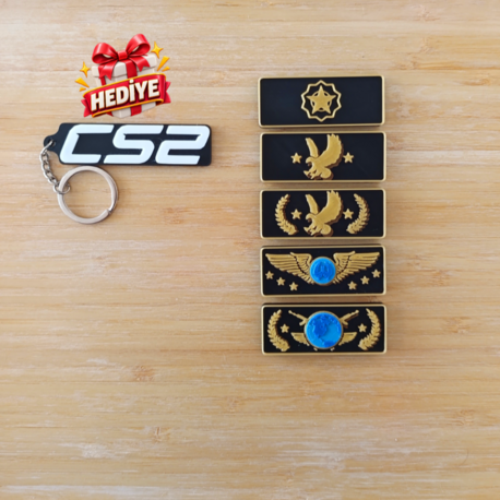 CS2 Rütbe Magnet Seti - CS Anahtarlık Hediyeli