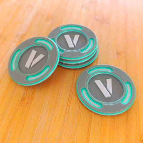 FORTNITE VBucks Coin (10 Adet) Figürü | 3D Baskı Tasarım