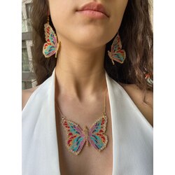 Miyuki Boncuklu Kelebek Model Takım 