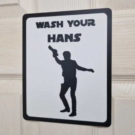 Wash Your Hans Star Wars Temalı Banyo Tuvalet Duvar Süsü Dekor