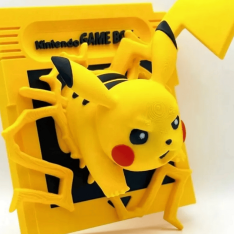 Gameboy Kartuşundan Fırlayan Pikachu Üç Boyutlu Özel Tasarım Koleksiyon