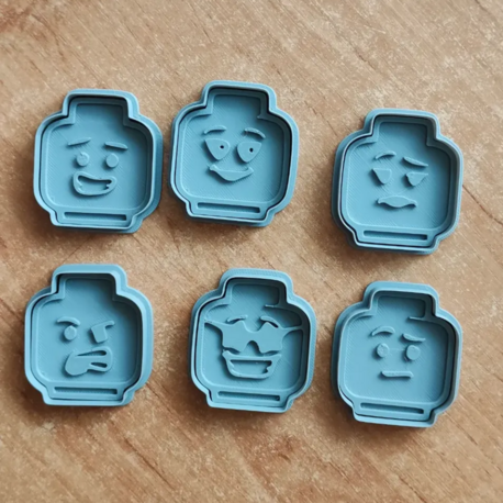 Lego Temalı Emoji Kurabiye Kalıbı 9'lu Set Kalıp ve Kesiciler