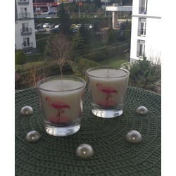 FLAMİNGO CAM, %100 soyawax organik, kokulu mum (ML5002-2)