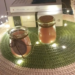 mantar kapaklı cam küp, kokulu mum (ML1053)