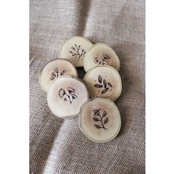 Ahşap Bardak Altlığı 6'lı Set