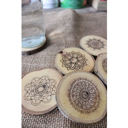 Ahşap Bardak Altlığı 6'lı Set