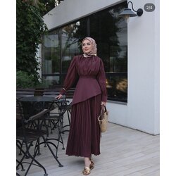 Layere Elbise Bordo