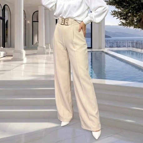 Bej Kemerli Pantolon