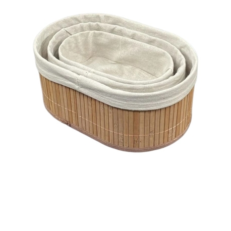 3'LÜ OVAL BAMBU SEPET