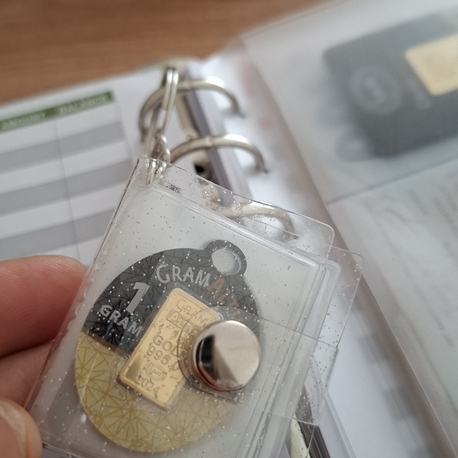 Çıtçıtlı Mini Parıltılı Altın cüzdanı