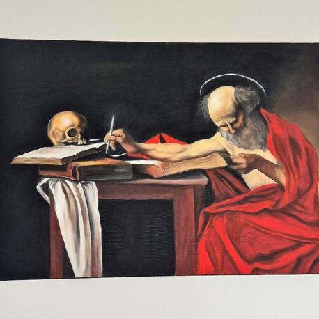 Saint Jerome Writing-Caravaggio Röprodüksiyon