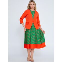 MY STYL
Long Sleeve Viscose Patterned Plus Size Green Orange Two-Piece Outfit Mys2061ora