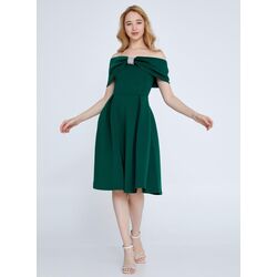SİYAJİN FASHION
Off Shoulder Midi Lycra A - Line Regular Green Cocktail Dress Syj0032zum