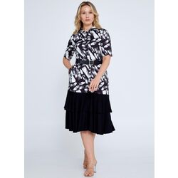 MY STYL
Mid-Length Midi Viscose Column Plus Size Black White Casual Dress Mys1022syh