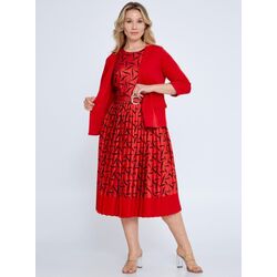 MY STYL
Long Sleeve Viscose Patterned Plus Size Red Black Two-Piece Outfit Mys2061kır