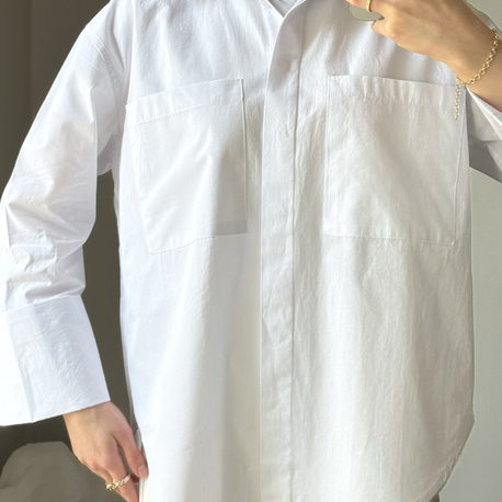 Oversize poplin gömlek / beyaz