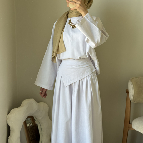 Lale Pantalon takım / beyaz
