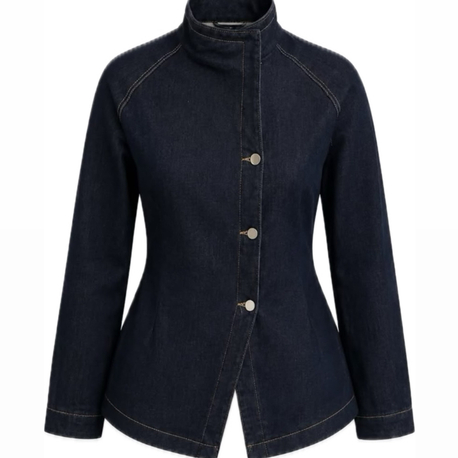 Belden oturmalı denim ceket