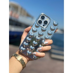 İPhone Kalpli Silver Case