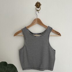 Çizgili Crop Body
