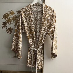 Desenli Cepli Kemerli Kimono