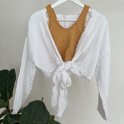 Beyaz Muslin Crop