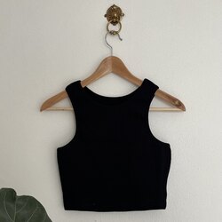 Siyah Halter Yaka Crop