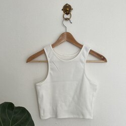 Beyaz Crop Fit Bustiyer