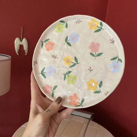 Flower Garden Handmade Ceramic Plate